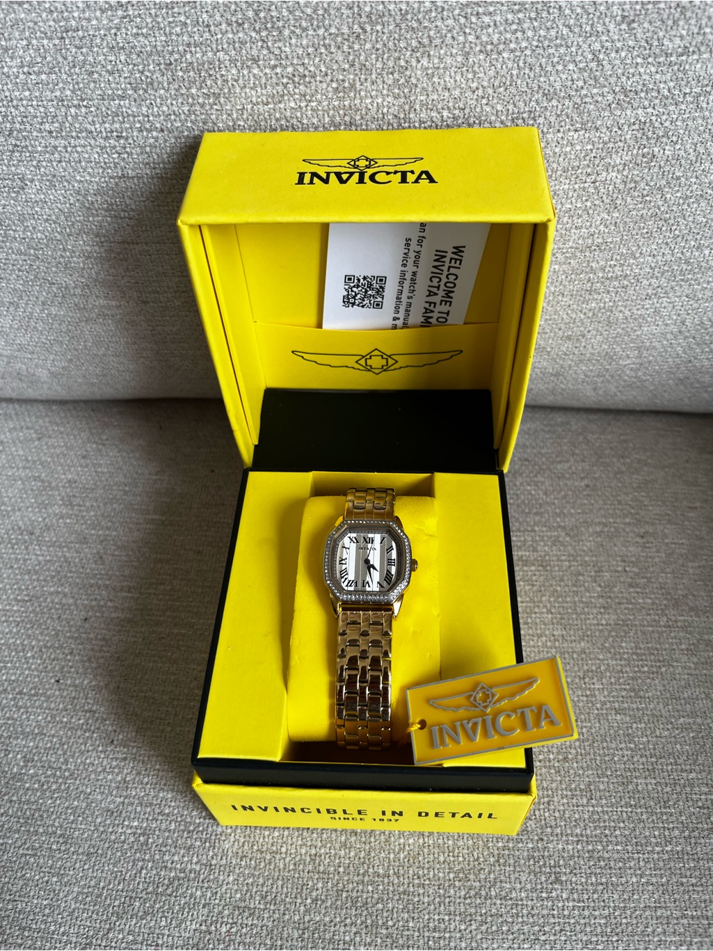 Invicta Gold And White Women's Bracelet Watch